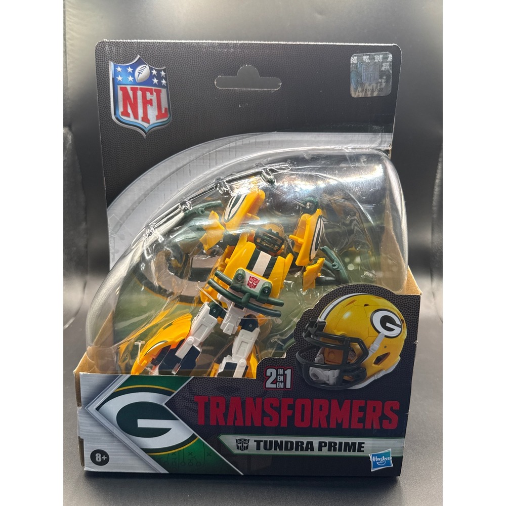 Transformers NFL Tundra Prime Green Bay Packers Action Figure Helmet Hasbro New